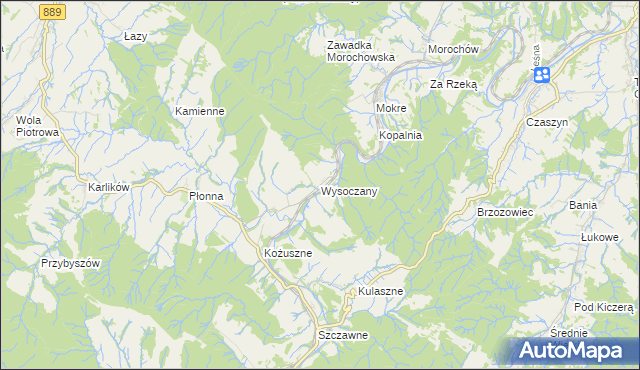 mapa Wysoczany, Wysoczany na mapie Targeo