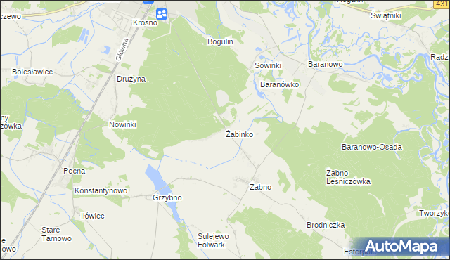 mapa Żabinko, Żabinko na mapie Targeo