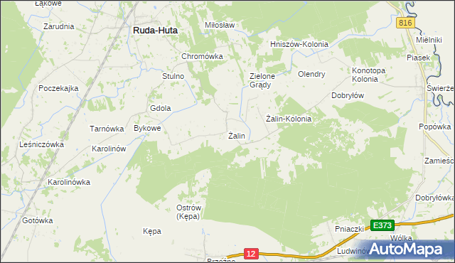 mapa Żalin, Żalin na mapie Targeo