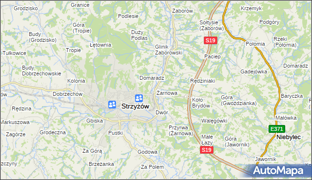 mapa Żarnowa, Żarnowa na mapie Targeo