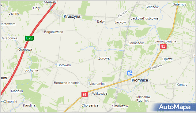 mapa Zdrowa, Zdrowa na mapie Targeo