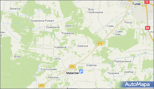 mapa Żdżenice, Żdżenice na mapie Targeo