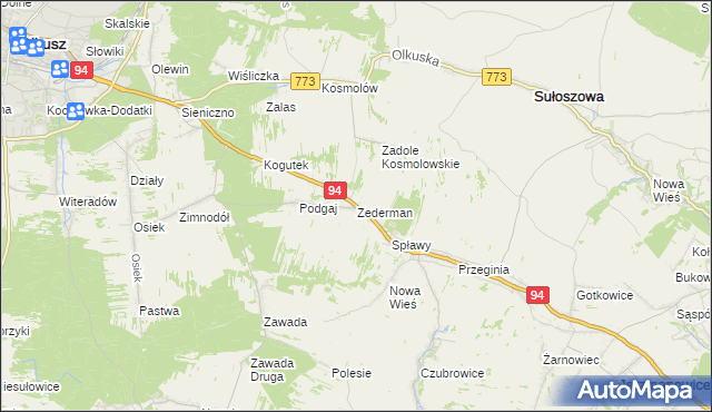 mapa Zederman, Zederman na mapie Targeo