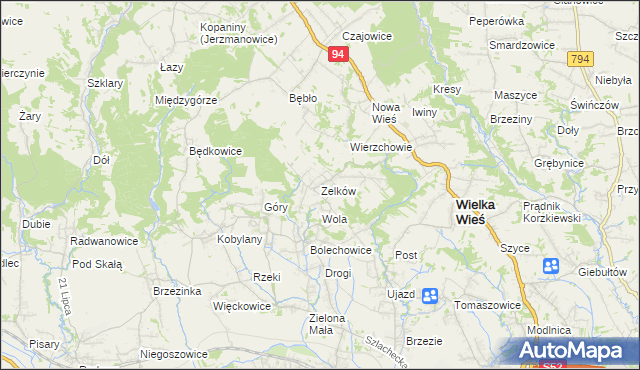 mapa Zelków, Zelków na mapie Targeo