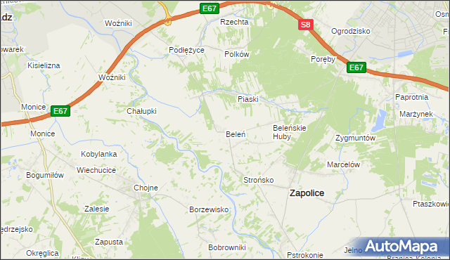 mapa Beleń, Beleń na mapie Targeo