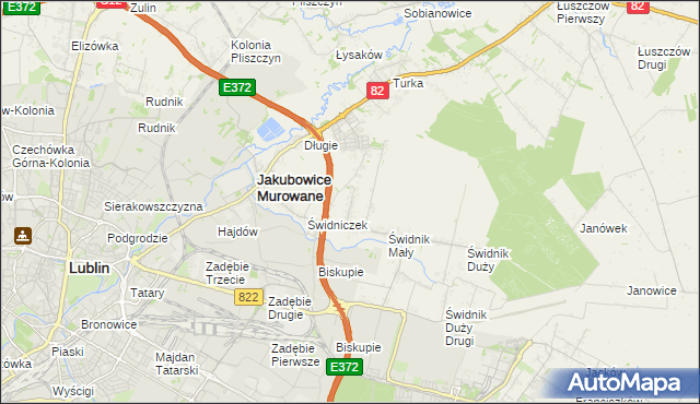 mapa Biskupie-Kolonia gmina Wólka, Biskupie-Kolonia gmina Wólka na mapie Targeo