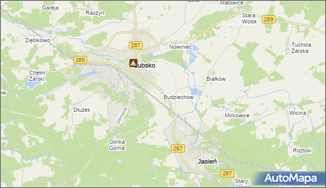 mapa Budziechów, Budziechów na mapie Targeo