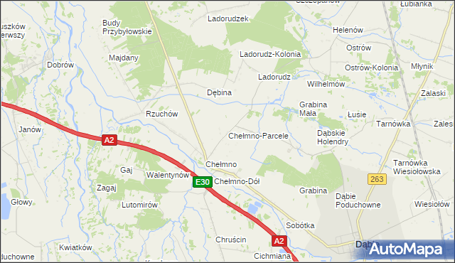 mapa Chełmno-Parcele, Chełmno-Parcele na mapie Targeo