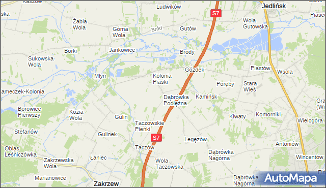 mapa Dąbrówka Podłężna, Dąbrówka Podłężna na mapie Targeo