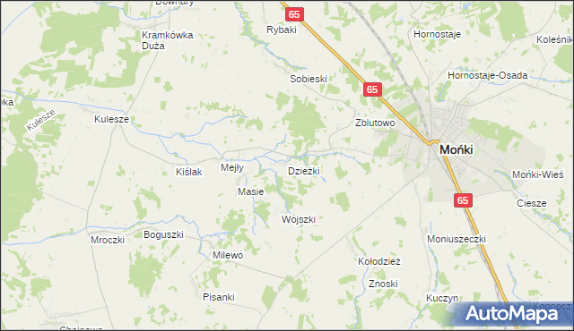 mapa Dzieżki, Dzieżki na mapie Targeo