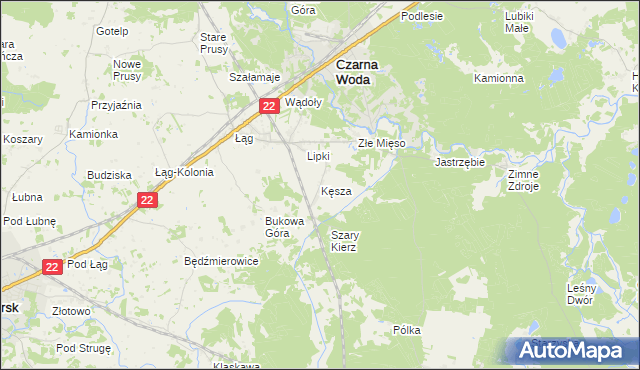 mapa Kęsza, Kęsza na mapie Targeo