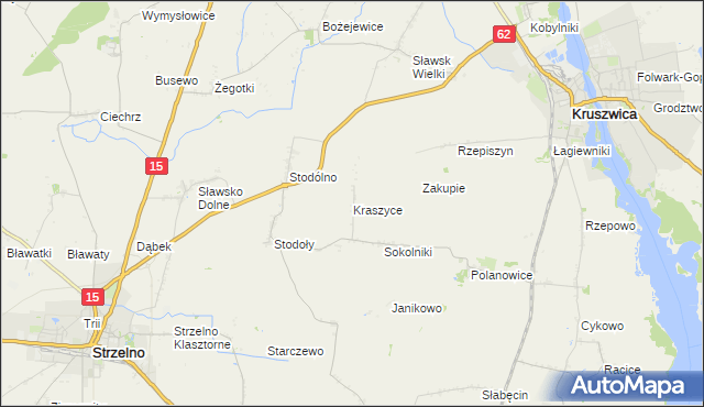 mapa Kraszyce, Kraszyce na mapie Targeo