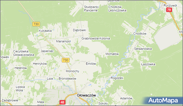 mapa Michałówek gmina Głowaczów, Michałówek gmina Głowaczów na mapie Targeo