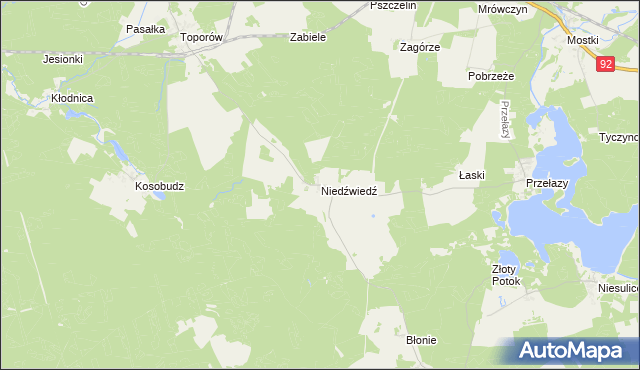 mapa Niedźwiedź gmina Łagów, Niedźwiedź gmina Łagów na mapie Targeo