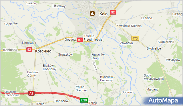 mapa Ruszków Drugi, Ruszków Drugi na mapie Targeo