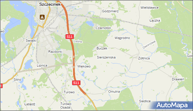 mapa Sierszeniska, Sierszeniska na mapie Targeo