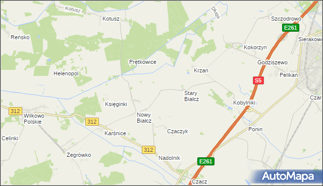 mapa Skoraczewo gmina Śmigiel, Skoraczewo gmina Śmigiel na mapie Targeo