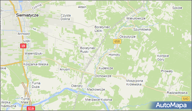 mapa Szerszenie, Szerszenie na mapie Targeo