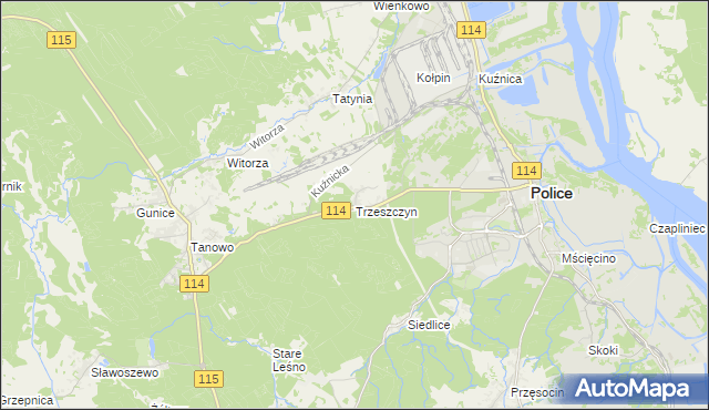 mapa Trzeszczyn, Trzeszczyn na mapie Targeo