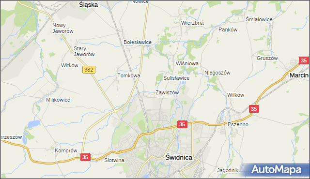 mapa Zawiszów, Zawiszów na mapie Targeo
