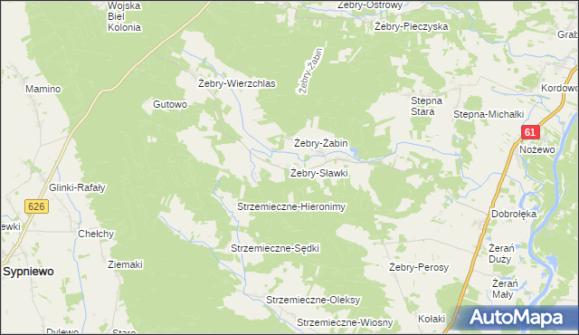 mapa Żebry-Sławki, Żebry-Sławki na mapie Targeo