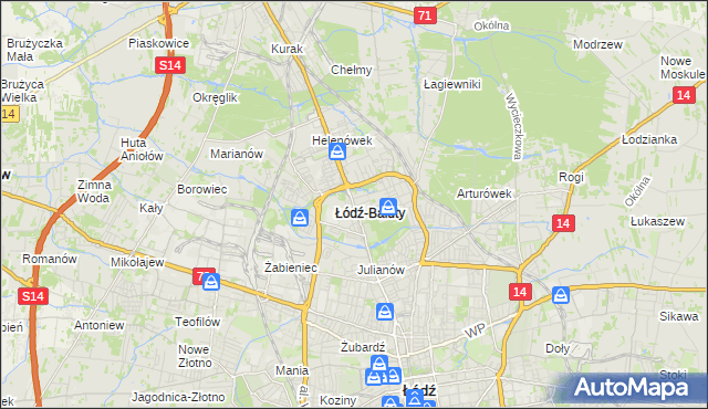 mapa Bałuty gmina Łódź, Bałuty gmina Łódź na mapie Targeo