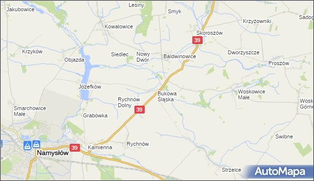 mapa Bukowa Śląska, Bukowa Śląska na mapie Targeo