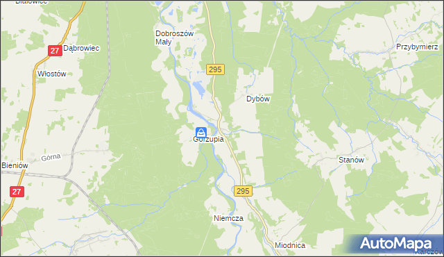 mapa Gorzupia Dolna, Gorzupia Dolna na mapie Targeo