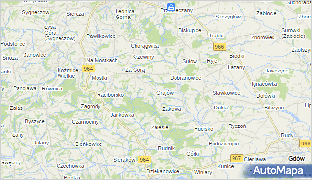 mapa Grajów, Grajów na mapie Targeo