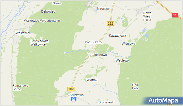 mapa Jabłonowo gmina Ujście, Jabłonowo gmina Ujście na mapie Targeo