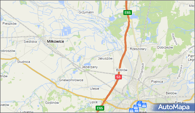 mapa Jakuszów, Jakuszów na mapie Targeo
