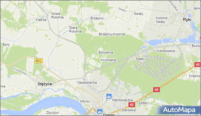 mapa Krukówka gmina Stężyca, Krukówka gmina Stężyca na mapie Targeo