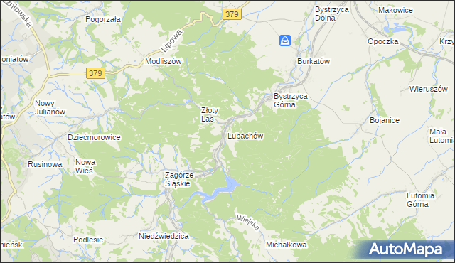 mapa Lubachów, Lubachów na mapie Targeo