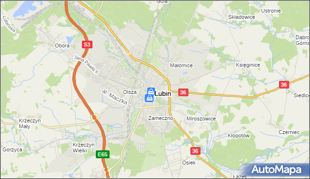 mapa Lubin, Lubin na mapie Targeo