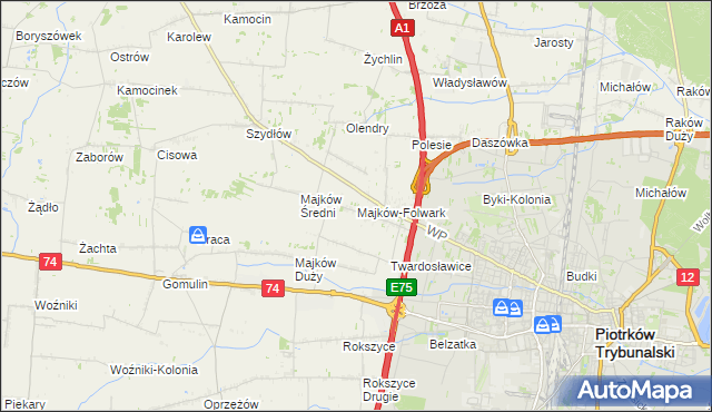 mapa Majków-Folwark, Majków-Folwark na mapie Targeo