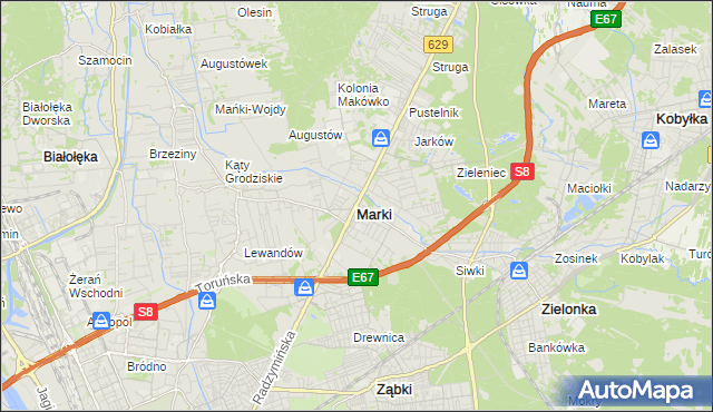 mapa Marki powiat wołomiński, Marki powiat wołomiński na mapie Targeo