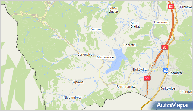 mapa Miszkowice, Miszkowice na mapie Targeo