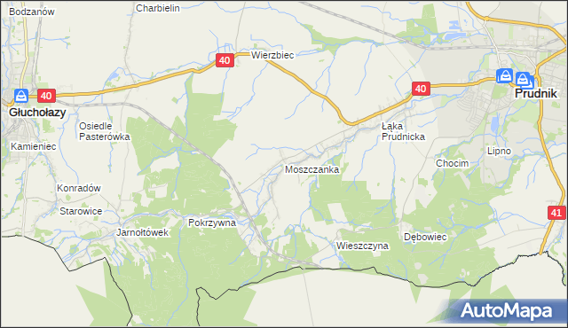 mapa Moszczanka gmina Prudnik, Moszczanka gmina Prudnik na mapie Targeo