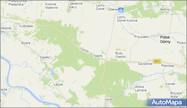 mapa Naklik, Naklik na mapie Targeo