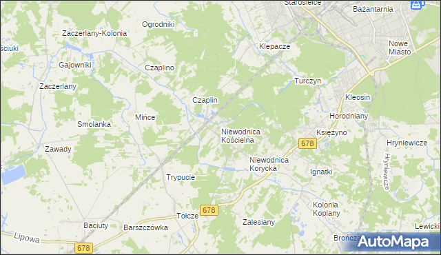 mapa Niewodnica Kościelna, Niewodnica Kościelna na mapie Targeo