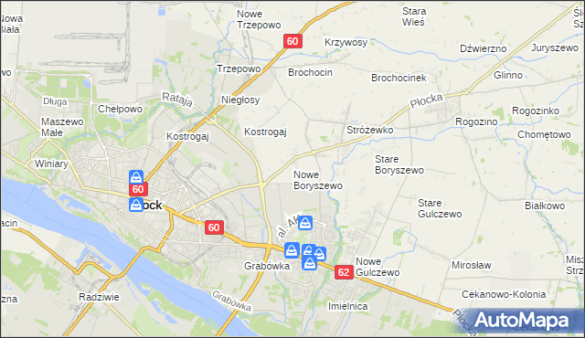 mapa Nowe Boryszewo, Nowe Boryszewo na mapie Targeo