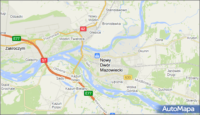 mapa Nowy Dwór Mazowiecki, Nowy Dwór Mazowiecki na mapie Targeo