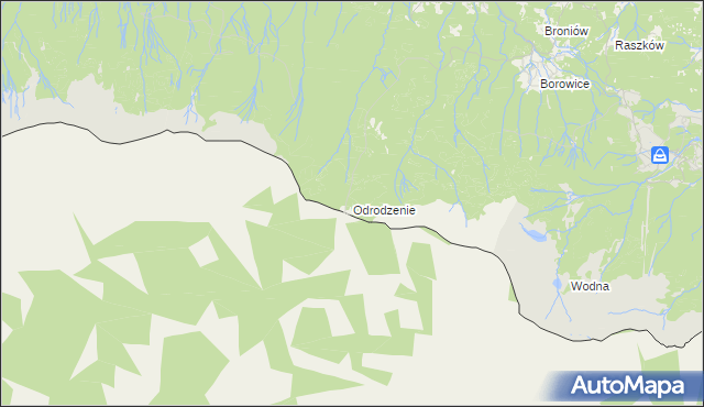 mapa Odrodzenie gmina Podgórzyn, Odrodzenie gmina Podgórzyn na mapie Targeo