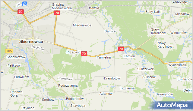 mapa Pamiętna, Pamiętna na mapie Targeo