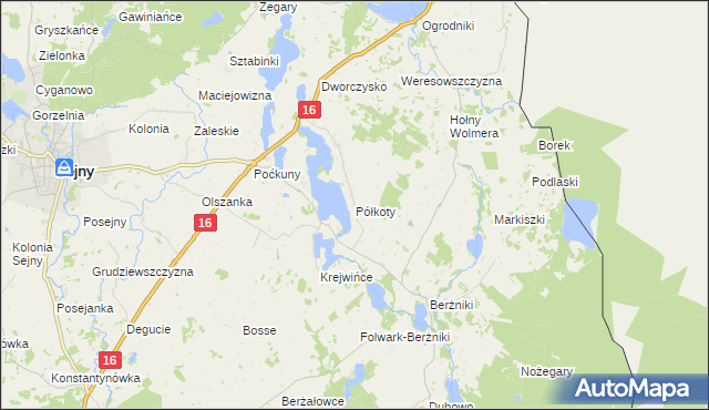 mapa Półkoty, Półkoty na mapie Targeo