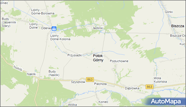 mapa Potok Górny, Potok Górny na mapie Targeo