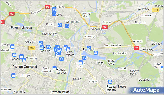 mapa Poznania, Poznań na mapie Targeo