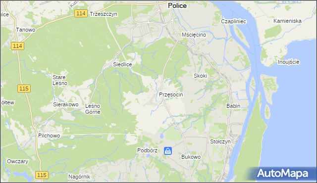 mapa Przęsocin, Przęsocin na mapie Targeo