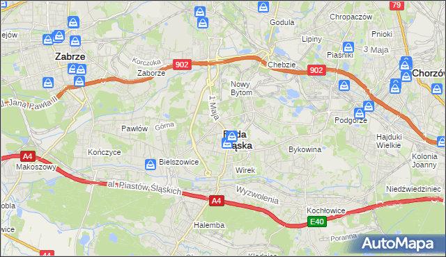 mapa Rudy Śląskiej, Ruda Śląska na mapie Targeo