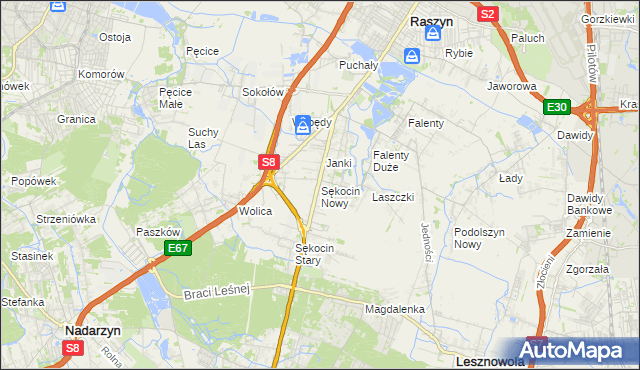 mapa Sękocin Nowy, Sękocin Nowy na mapie Targeo